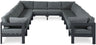 Nizuc - Outdoor Patio 12 Piece Modular Sectional With Gray Frame