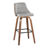 Gianna - 30" Fixed-Height Barstool (Set of 2) - Walnat And Pearl Silver