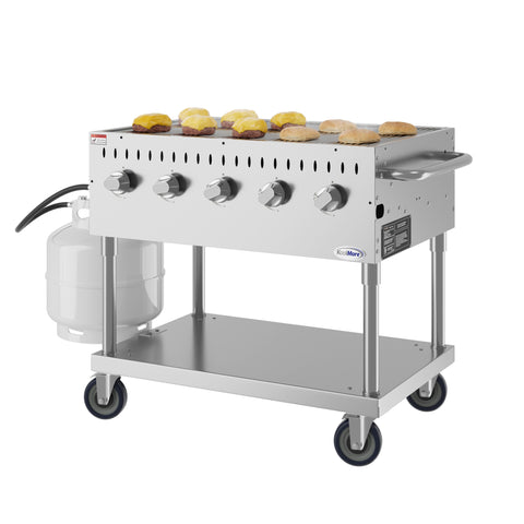 36 in. Commercial Mobile Outdoor Grill in Stainless Steel (KM-CGM-36)