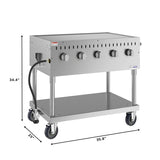 36 in. Commercial Mobile Outdoor Grill in Stainless Steel (KM-CGM-36)