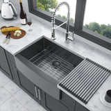 Farmhouse Kitchen Sink, Stainless Steel, Apron Front