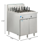 22-Gallon Natural Gas Pasta Cooker with 12 Baskets and 140,000 BTU in Stainless-Steel (KM-PC12-NG)