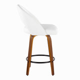 Renee - Upholstered Fixed-Height Barstool (Set of 2) - Walnut Wood Base