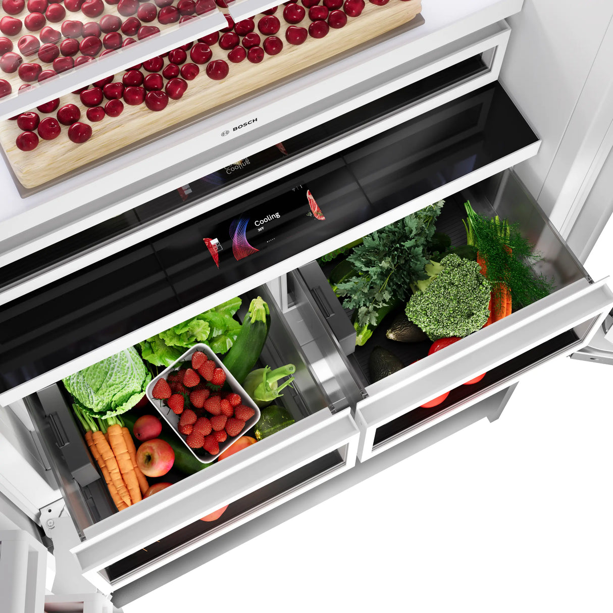 Bosch B36BT130NS VitaFresh drawers close-up