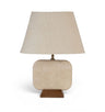 Solis - 14" Genuine Marble And Mango Wood Base With Linen Textured Fabric Shade Table Lamp