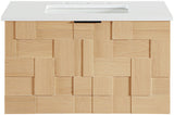 Leonardo - Engineered Stone And Solid Wood 24" Wall Mounted Bathroom Vanity