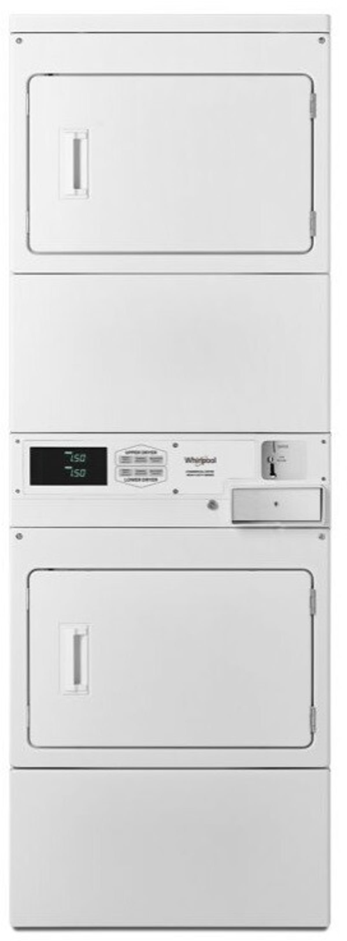 Whirlpool CGSP2958JQ 27 inch commercial stacked gas dryers front view