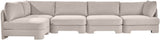 Hammond - Velvet Performance Fabric Upholstered 5 Piece L-Shaped Sectional
