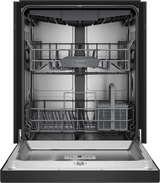 Bosch SHE43DM6N door open showing stainless steel interior
