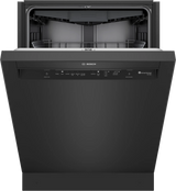 Bosch SHE43DM6N black dishwasher door slightly open