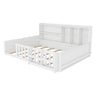 Platform Bed Frame With Guardrail, Storage Shelves & Bookshelf