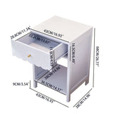 Nightstand With Drawer And Open Shelf, Scalloped Edge Bedside Table