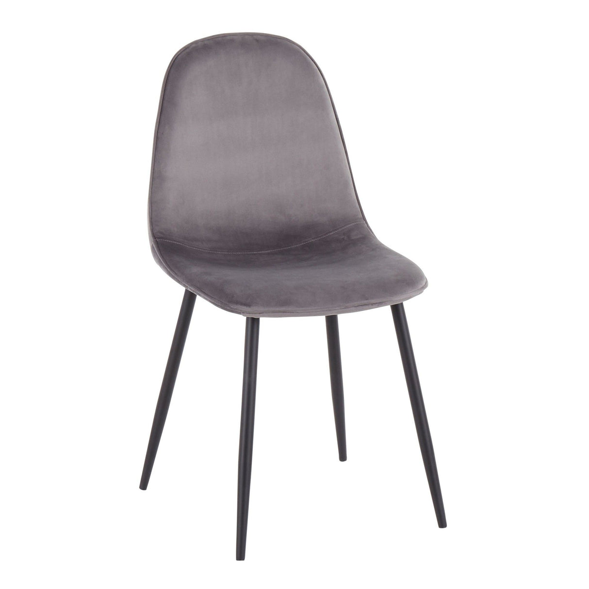 Pebble - Contemporary Chair (Set of 2) - Black Steel, Velvet