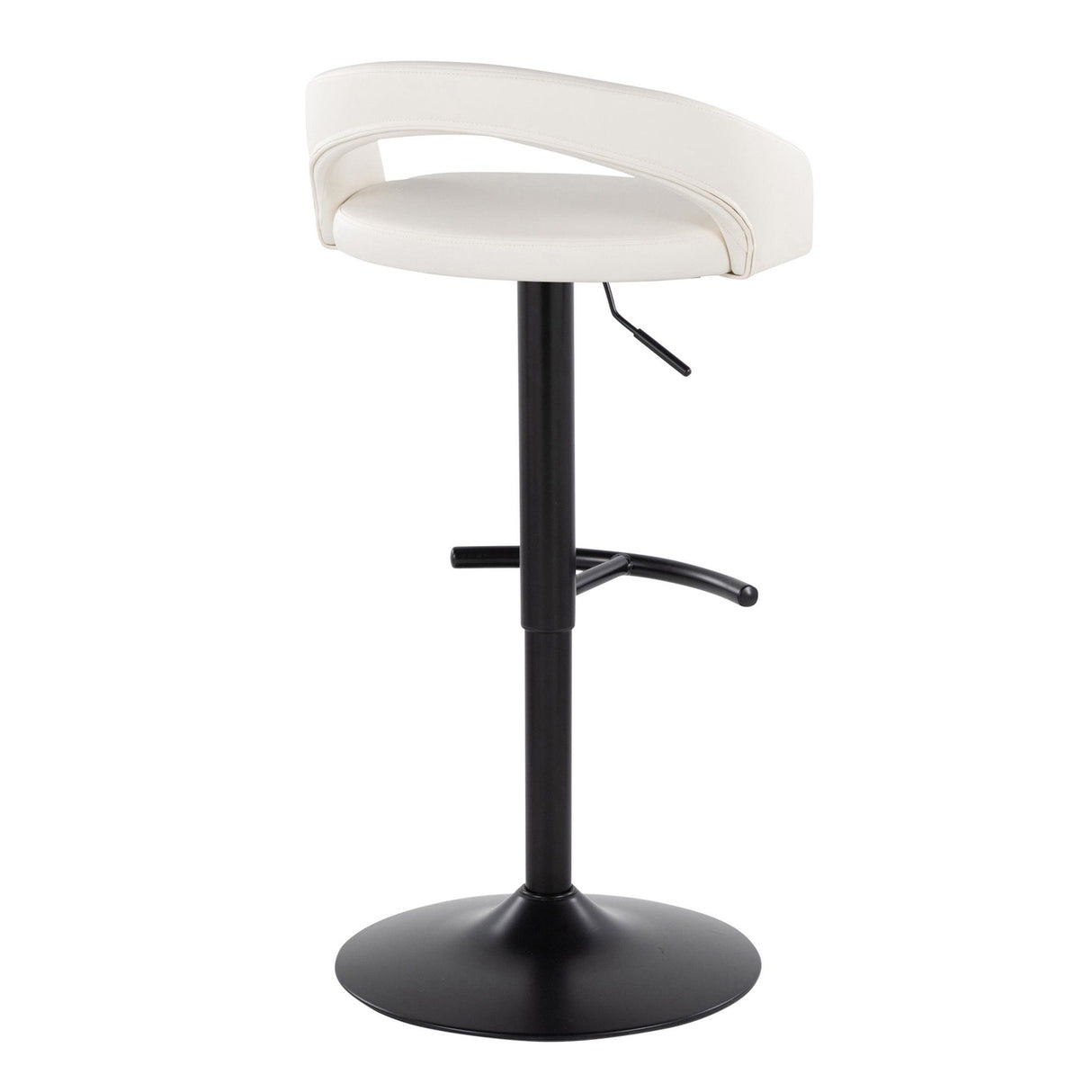 Grotto - Upholstered Adjustable Barstool - Black Metal Base