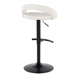 Grotto - Upholstered Adjustable Barstool - Black Metal Base