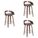 Sonia - 26" Counter Height Swivel Bar Stool - Walnut Wood