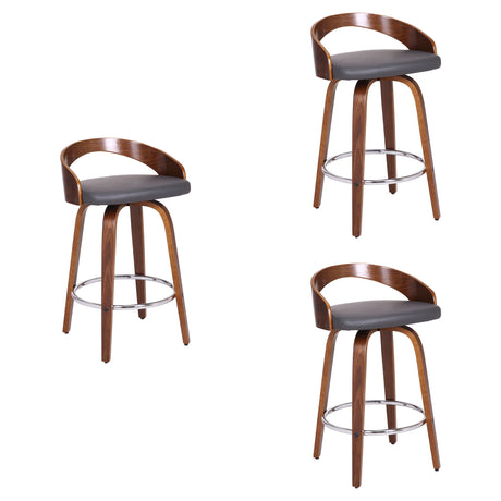 Sonia - 26" Counter Height Swivel Bar Stool - Walnut Wood