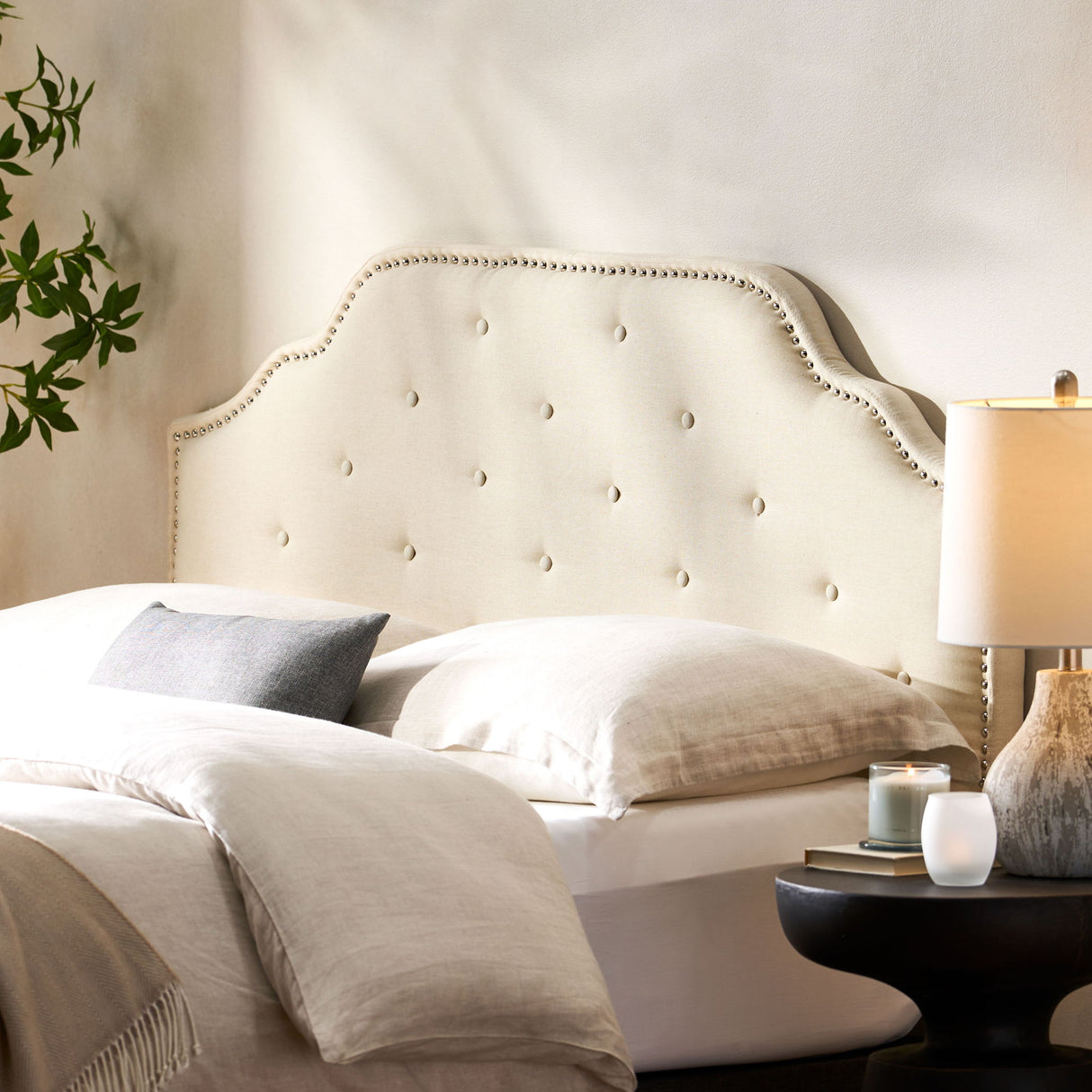 Luella - Button Tufted Upholstered Headboard