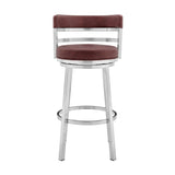 Titana - Swivel Faux Leather And Brushed Stainless Steel Bar Stool
