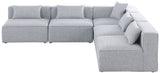 Cube - Linen 5 Piece Modular Corner Armless Sectional