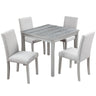 Dining Table Set With Crystal Decoration And Upholstered Chairs