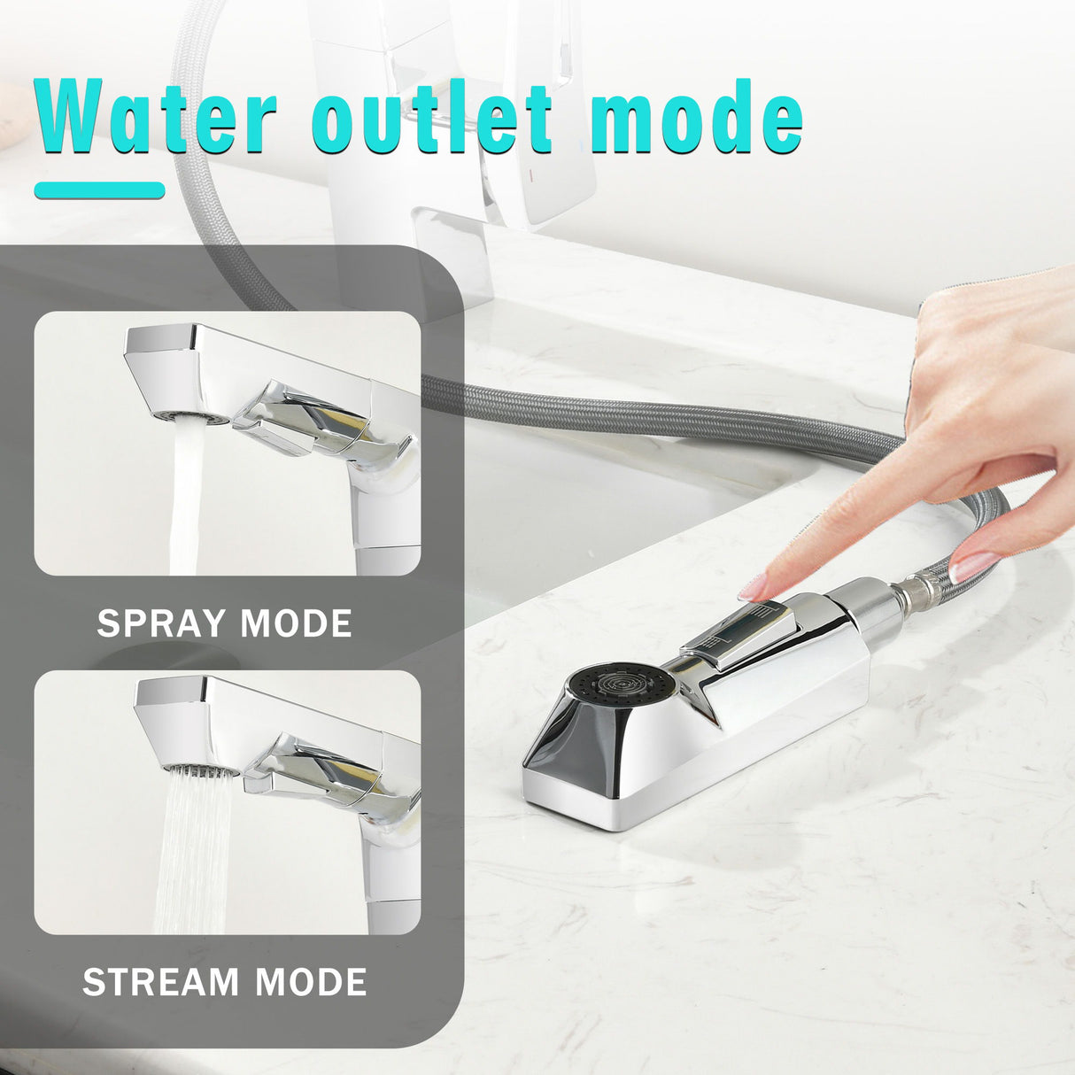 Modern Smart LED Bathroom Faucet With Temperature Digital Display And Pull Down Sprayer