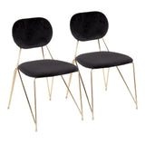 Gwen - Chair - Gold Metal With Black Velvet (Set of 2)