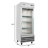 29 in. One Glass Door Reach-In Refrigerator, 21 Cu. Ft. in Stainless-Steel (RIR-1D-GD)