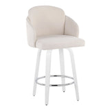 Cinch - Contemporary Fixed-Height Swivel Counter Stool (Set of 2) - White Wood