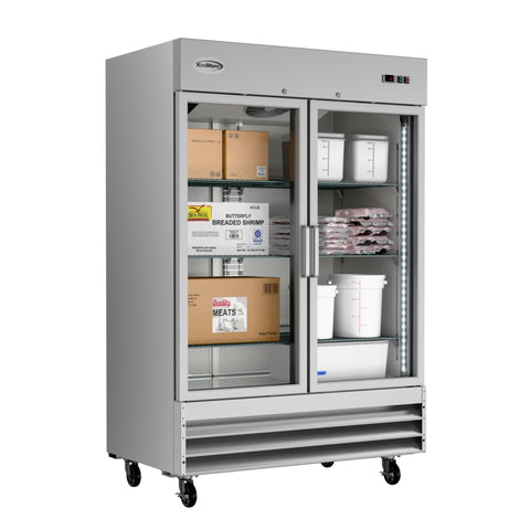 54 in. Two Glass Door Reach-In Freezer 47 cu ft. RIF-2D-GD.
