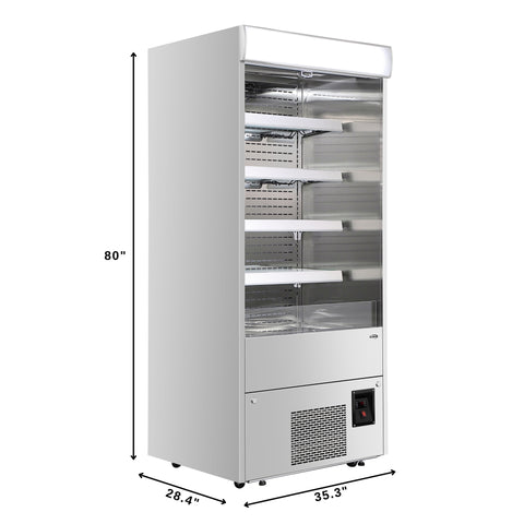 35.3 in. Open-Air Merchandiser Grab and Go Refrigerator, 18 cu. ft. in Stainless Steel (KM-CDA-18C-SS)