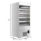 35.3 in. Open-Air Merchandiser Grab and Go Refrigerator, 18 cu. ft. in Stainless Steel (KM-CDA-18C-SS)