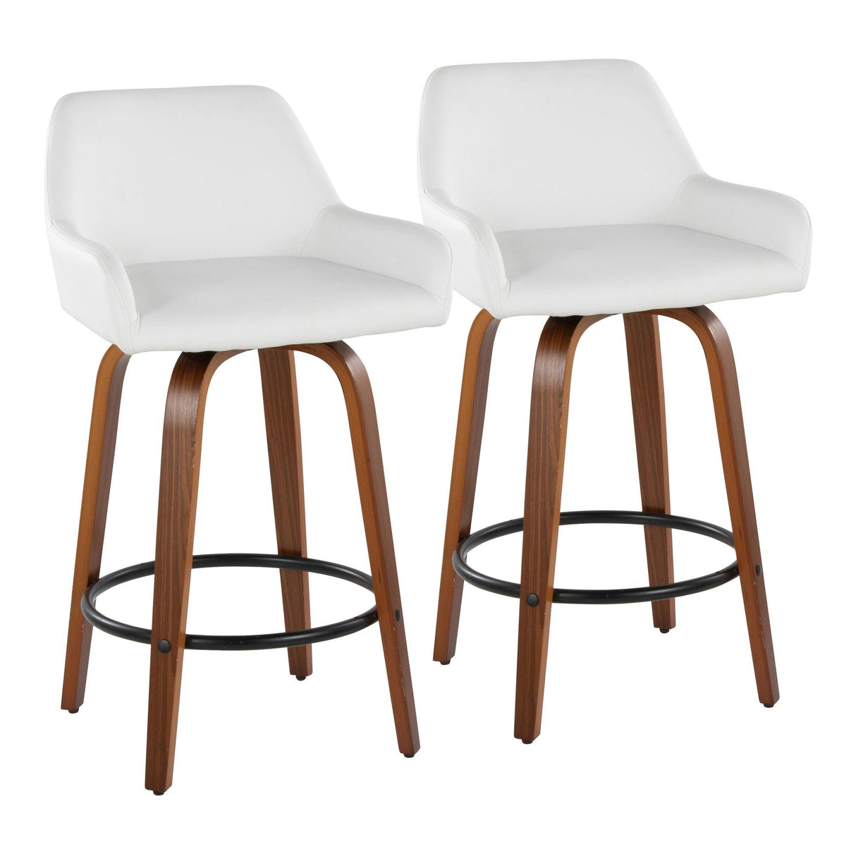 Daniella - 26" Fixed-Height Counter Stool (Set of 2) - White And Black