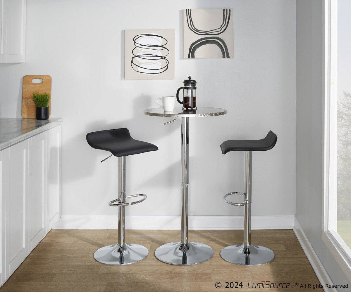Bistro - Adjustable Round Bar Table - Silver