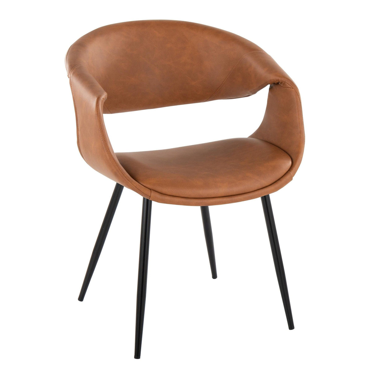 Curvo - Upholstered Chair (Set of 2) - Black Metal Legs