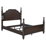 Berwick - 4 Poster Queen Bed With Serpentine Headboard - Dark Oak