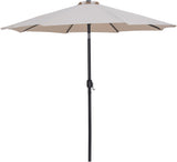 Fiji - Aluminum Patio Umbrella With Round Teak And Black Base