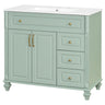 Modern Bathroom Vanity With Sink, 3 Drawers & 2 Doors