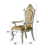 Picardy - Arm Chair Set of 2) - Butterscotch Synthetic Leather & Antique Pearl