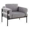 Kari - Farmhouse Accent Chair - Black Metal, Gray Wood