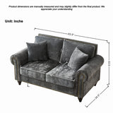 Modern 3 And 2 Seater Sofa With Rolled Arms, Tufted Upholstered Couch