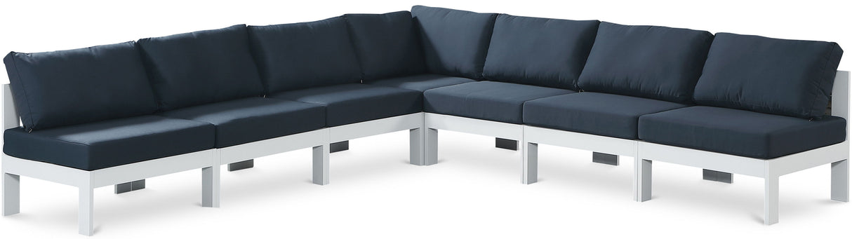 Nizuc - Outdoor Patio 7 Piece Modular Sectional With White Frame