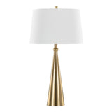 Cone - 30" Table Lamp (Set of 2) - Gold And White Linen