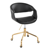 Curvo - Upholstered 4-Star Task Chair - Black Metal Base