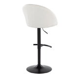 Matisse - Highback Adjustable Barstool With Rounded T Footrest (Set of 2) - Black Metal