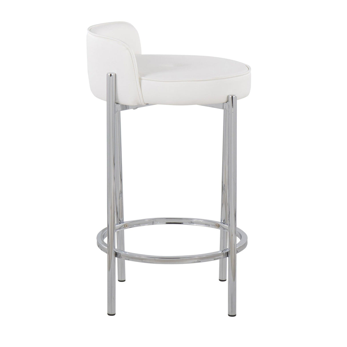Chloe - Contemporary Counter Stool (Set of 2) - Chrome Frame