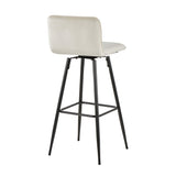 Casper - Contemporary Fixed-Height Barstool (Set of 2) - Black Metal Frame