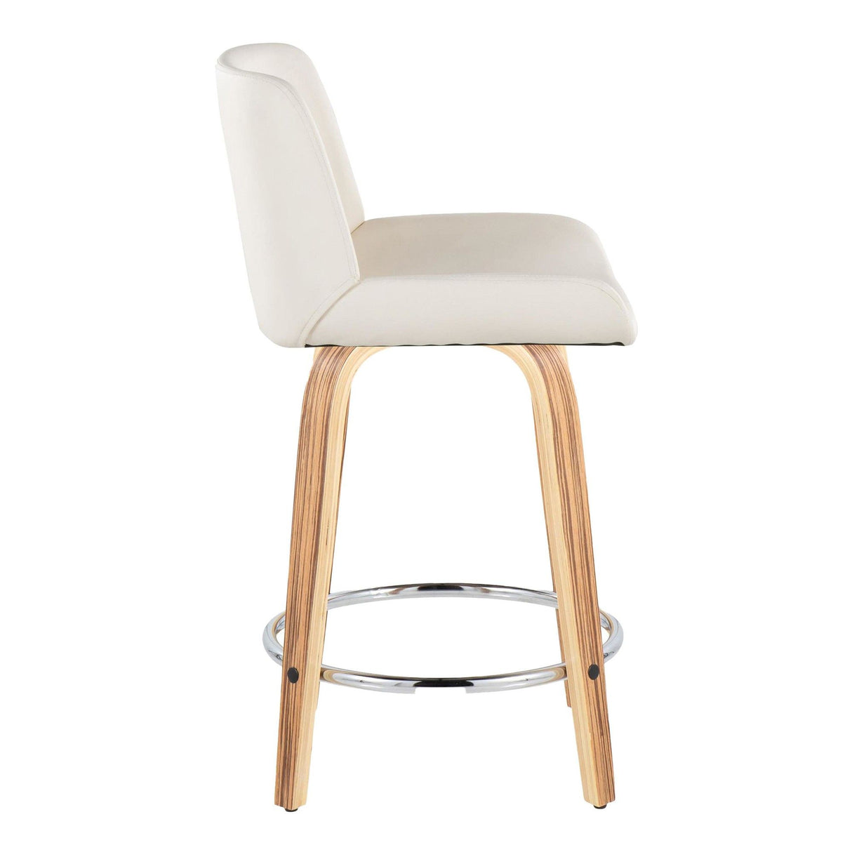 Santi - 24" Fixed-Height Counter Stool With Swivel - Zebra Wood (Set of 2)