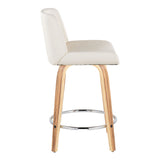 Santi - 24" Fixed-Height Counter Stool With Swivel - Zebra Wood (Set of 2)