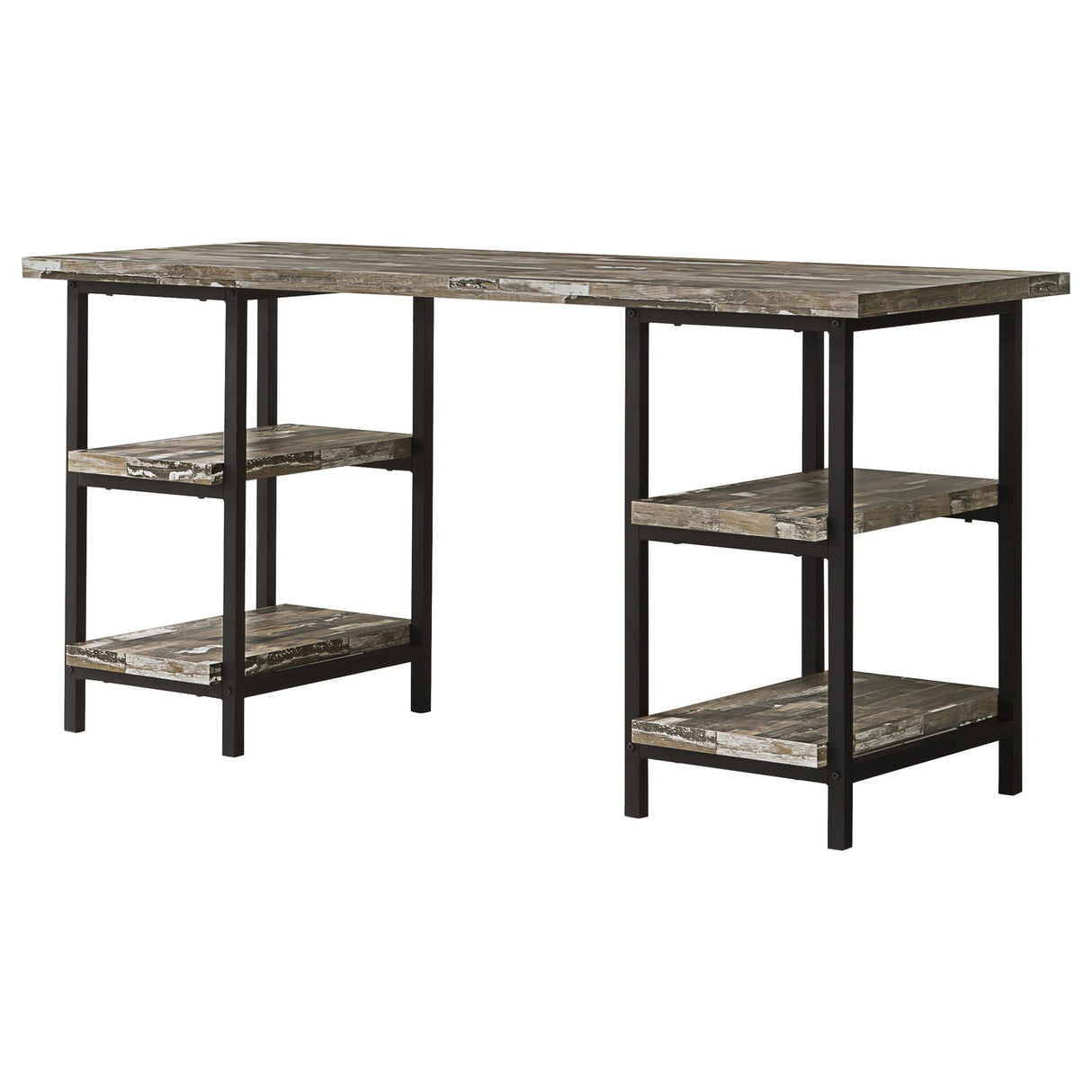 Salvaged - 4 Shelf Writing Desk With Hollow Board - Brown